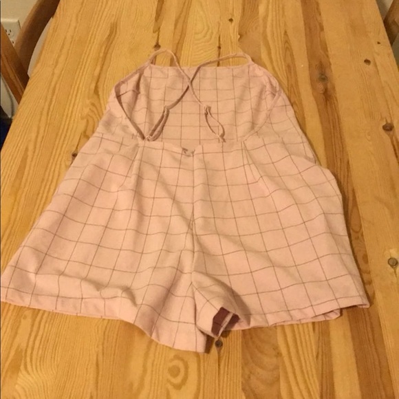 American Apparel pink grid romper - Picture 4 of 7